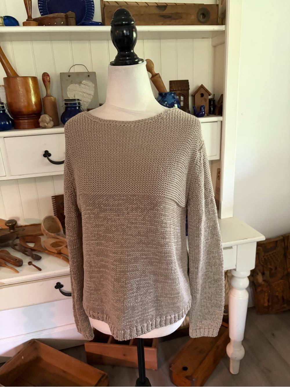 Eric Alexandre Women’s Knit Crewneck Sweater in Light Taupe